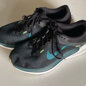 Nike Black and Teal Running Shoes